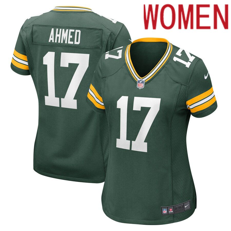 Women Green Bay Packers 17 Ramiz Ahmed Nike Green Home Game Player NFL Jersey